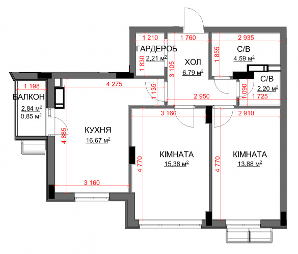 Планування вашої квартири Б 65.0